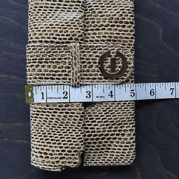 Vtg 90s Elizabeth Grant faux snakeskin clutch wallet - Picture 9 of 9